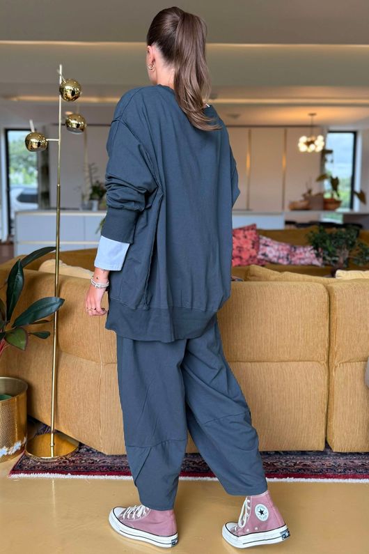 Made in Italy Lagenlook Chill Sweatshirt Charcoal